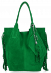 GEANȚĂ DIN PIELE shopper bag Vittoria Gotti verde de zmeu B16