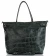GEANȚĂ DIN PIELE shopper bag Vittoria Gotti verde de sticlă V691622