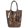 GEANȚĂ DIN PIELE shopper bag Vittoria Gotti gri V2472