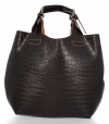 GEANȚĂ DIN PIELE shopper bag Vittoria Gotti ciocolatiu VG804