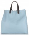 GEANȚĂ DIN PIELE universală Genuine Leather albastru deschis 691756