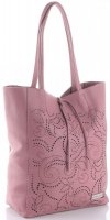 GEANȚĂ DIN PIELE shopper bag Vittoria Gotti roz  indian V299F