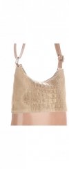GEANȚĂ DIN PIELE tip poștaș Genuine Leather bej 0723