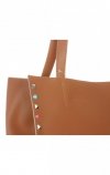 GEANȚĂ DIN PIELE shopper bag Genuine Leather roșcat 5013