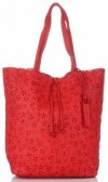 GEANȚĂ DIN PIELE shopper bag Vittoria Gotti roșu VL299