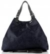 GEANȚĂ DIN PIELE shopper bag Genuine Leather bleumarin 898G