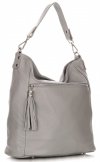 GEANȚĂ DIN PIELE shopper bag Genuine Leather gri 1326
