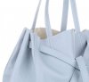 GEANȚĂ DIN PIELE shopper bag Genuine Leather albastru deschis 1158