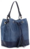 GEANȚĂ DIN PIELE shopper bag Vittoria Gotti denim V344
