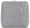 GEANȚĂ DIN PIELE tip poștaș Genuine Leather gri deschis 218