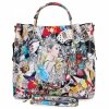 Geantă Italiană din Piele Poșetă la Modă Tip Casetă 5702-1 Multicolor/Albă