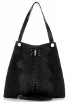 GEANȚĂ DIN PIELE shopper bag Vera Pelle negru 10477