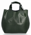 GEANȚĂ DIN PIELE shopper bag Vittoria Gotti verde de sticlă VG804