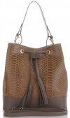 GEANȚĂ DIN PIELE shopper bag Vittoria Gotti maro pământiu V344