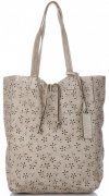 GEANȚĂ DIN PIELE shopper bag Vittoria Gotti bej VL299