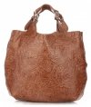 GEANȚĂ DIN PIELE shopper bag Genuine Leather roșcat K216