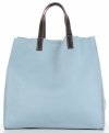 GEANȚĂ DIN PIELE universală Genuine Leather albastru deschis 691756