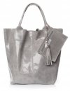 GEANȚĂ DIN PIELE shopper bag Genuine Leather negru 788