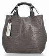 GEANȚĂ DIN PIELE shopper bag Vittoria Gotti gri VG804
