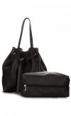 GEANȚĂ DIN PIELE shopper bag Genuine Leather negru 1158