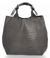 GEANȚĂ DIN PIELE shopper bag Vittoria Gotti gri VG804