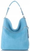 GEANȚĂ DIN PIELE universală Genuine Leather albastru deschis 5577C