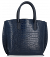 GEANȚĂ DIN PIELE cufăr Vittoria Gotti bleumarin V4382COCO