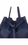 GEANȚĂ DIN PIELE shopper bag Genuine Leather bleumarin 1158