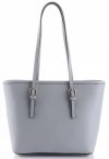 GEANȚĂ DIN PIELE clasică Genuine Leather gri deschis 3303