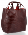 GEANȚĂ DIN PIELE shopper bag Vittoria Gotti vișiniu VG804