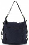 GEANȚĂ DIN PIELE rucsac Vittoria Gotti bleumarin V1670C