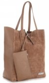 GEANȚĂ DIN PIELE shopper bag Vittoria Gotti maro pământiu V602