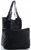 GEANȚĂ DIN PIELE shopper bag Genuine Leather bleumarin 216