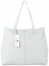 GEANȚĂ DIN PIELE shopper bag Vittoria Gotti alb V5705