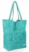 GEANȚĂ DIN PIELE shopper bag Vittoria Gotti turcoaz V299COCOtur2