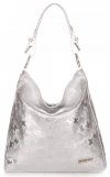 GEANȚĂ DIN PIELE shopper bag Vittoria Gotti argint V23