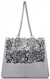 GEANȚĂ DIN PIELE shopper bag Vittoria Gotti argint V5798