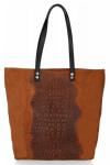 Kožené kabelka shopper bag Vittoria Gotti hnedá V2380