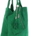 Kožené kabelka shopper bag Genuine Leather dračia zelená 801