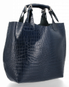 Kožené kabelka shopper bag Vittoria Gotti tmavo modrá VG804