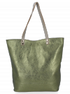 Kožené kabelka shopper bag Vittoria Gotti zelená B24