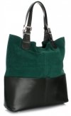 Kožené kabelka shopper bag Genuine Leather 605 zelená