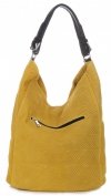 Kožené kabelka shopper bag Genuine Leather žltá G100