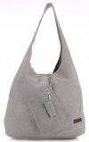 Kožené kabelka shopper bag Vittoria Gotti svetlo šedá V8802