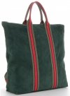 Kožené kabelka shopper bag Vittoria Gotti fľašková zelená V689746