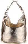 Kožené kabelka shopper bag Vittoria Gotti zlatá V803