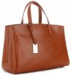 Kožené kabelka kufrík Genuine Leather ryšavá 3239