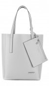 Kožené kabelka shopper bag Vittoria Gotti svetlo šedá V3121