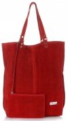 Kožené kabelka shopper bag Vittoria Gotti červená V22