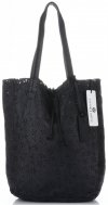 Kožené kabelka shopper bag Vittoria Gotti čierna VL299